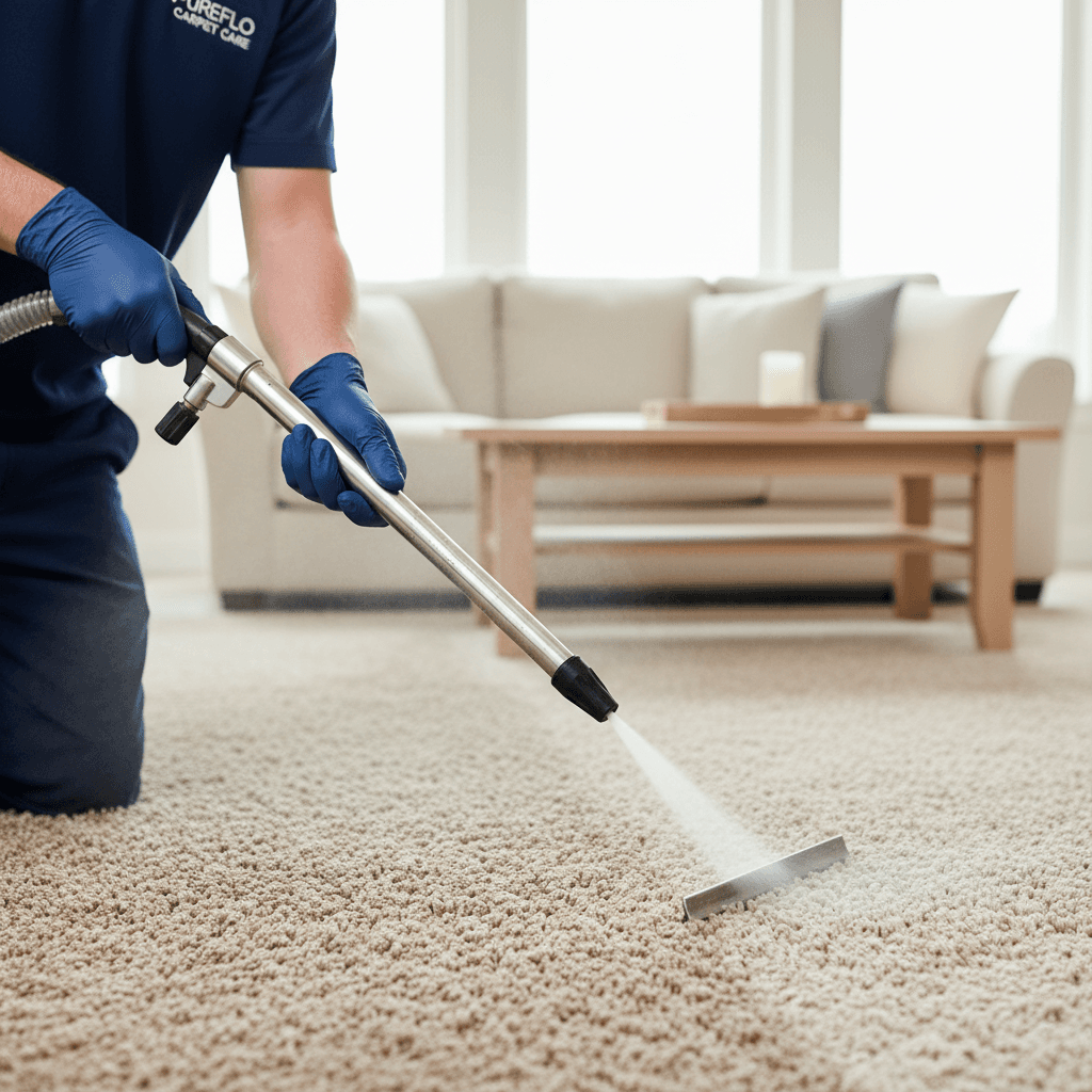Professional rug cleaning using hot water extraction